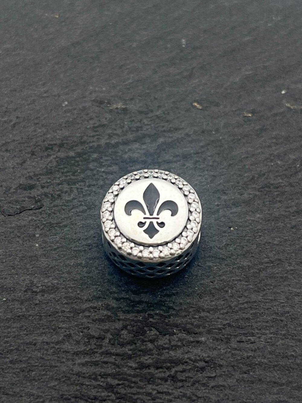 Pandora New Orleans Fleur De Lis Bead Charm Sterling Silver Jewelry